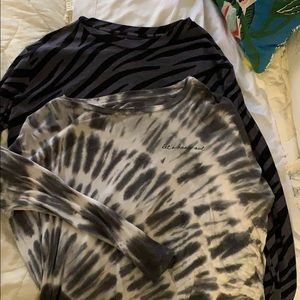 2 Pink long sleeve crop shirts